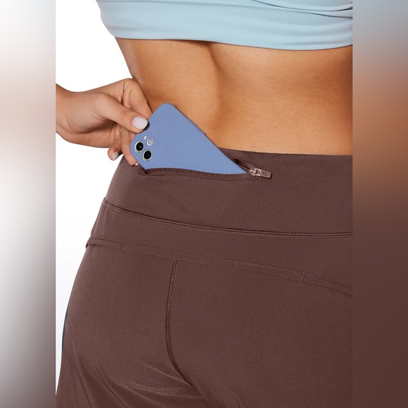 Feathery-Fit Soft High Rise Lined Shorts with Back Pocket 4'' - Picture 3 of 5